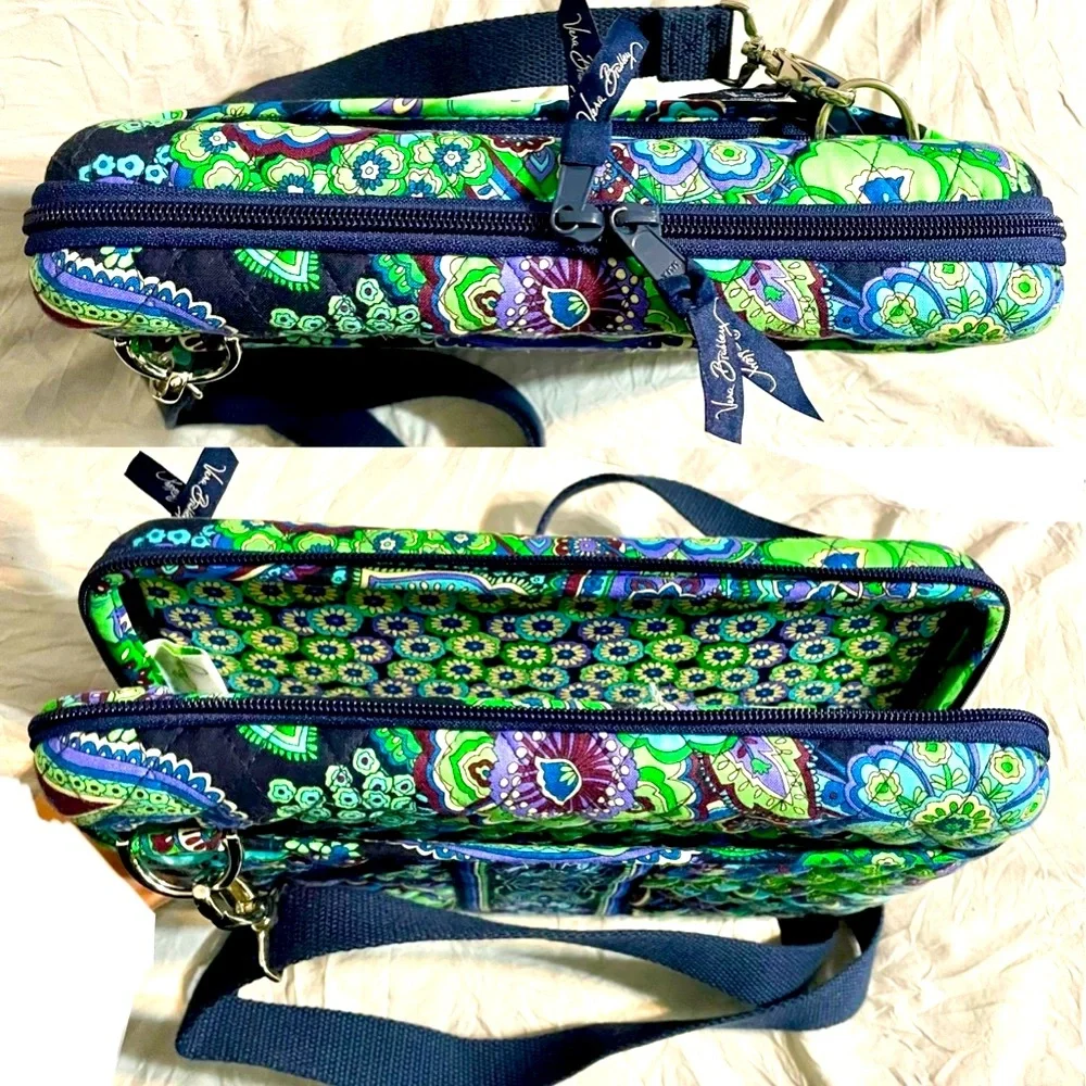 VERA BRADLEY hard shell lap top/tablet navy floral carrying case size11x8 excond